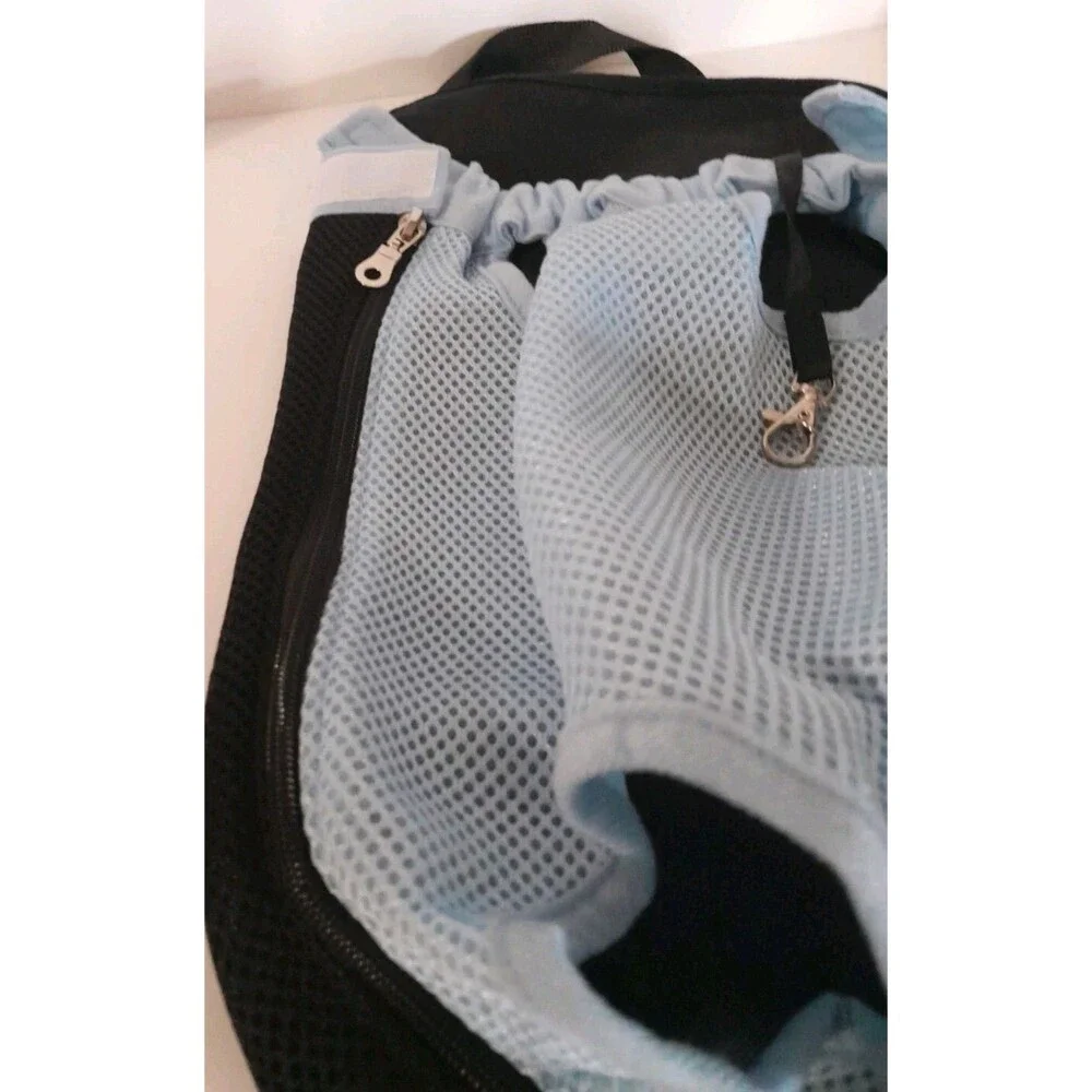 Pet Dog Carrier Backpack Cat/Dog Mesh Travel Front Head Out Portable BLUE Adjust
